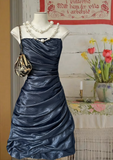 Ndyad Strapless A-line Birthday Dresses Dark Grey Homecoming Dresses HZ1024