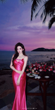 Ndyad Hot Pink Long Formal Dresses, Spaghetti Strap Mermaid Prom Dresses, Open Back Evening Dresses HZ1024