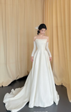 Ndyad Strapless A-line Simple Wedding Dresses Ivory Bridal Gowns HZ1024