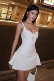 Ndyad Homecoming Dress Spaghetti Straps Cute Birthday Dresses HZ1024