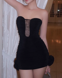 Ndyad Strapless Tight Homecoming Dresses Sexy Birthday Party Dresses HZ1024