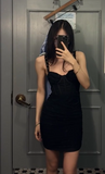Ndyad Tight Hoco Dresses Black Short Prom Dresses Spaghetti Straps Birthday Dresses HZ1024
