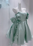 Ndyad Short A-Line Prom Dresses, Green Homecoming Dresses, Cute Birthday Dresses HZ1024