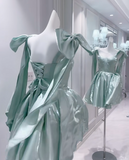 Ndyad Short A-Line Prom Dresses, Green Homecoming Dresses, Cute Birthday Dresses HZ1024