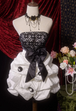 Ndyad Strapless Ball Gown Lace Birthday Dresses Taffeta White Hoco Dresses HZ1024