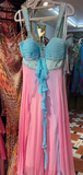 Ndyad Straps Sheath Birthday Dresses Chiffon Pink Formal Dresses HZ1024