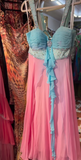 Ndyad Straps Sheath Birthday Dresses Chiffon Pink Formal Dresses HZ1024