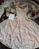 Ndyad Lace Strap A-Line Birthday Dresses Pink Formal Dresses HZ1024