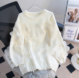 Ndyad 3D Petal Round Neck Thick Sweater HZ1024