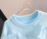 Ndyad 3D Petal Round Neck Thick Sweater HZ1024