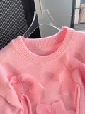 Ndyad 3D Petal Round Neck Thick Sweater HZ1024