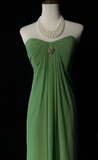 Ndyad Strapless Sheath Wedding Guest Dresses Chiffon Green Formal Dresses HZ1024