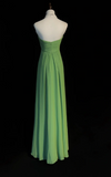 Ndyad Strapless Sheath Wedding Guest Dresses Chiffon Green Formal Dresses HZ1024