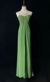 Ndyad Strapless Sheath Wedding Guest Dresses Chiffon Green Formal Dresses HZ1024