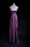 Ndyad Spaghetti Strap Sheath Long Prom Dresses with Pleats Vintage Dark Purple Formal Dresses HZ1024