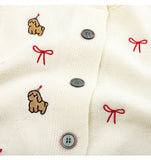 Ndyad style dog embroidered knitted cardigan HZ1024