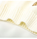 Ndyad style dog embroidered knitted cardigan HZ1024