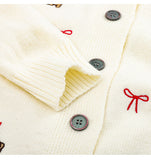 Ndyad style dog embroidered knitted cardigan HZ1024