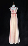 Ndyad Sheath Strap Pink Long Prom Dresses, Chiffon Beaded Evening Gowns Pink Formal Dresses HZ1024