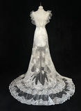 Ndyad V-Neck Sheath Sleeveless Long Wedding Dresses Tulle Lace White Bridal Gowns HZ1024