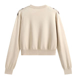 Ndyad retro diamond long-sleeved short sweater HZ1024