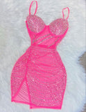 Ndyad Spaghetti Straps Tight Short Prom Dresses Chiffon Pink Homecoming Dresses HZ1024