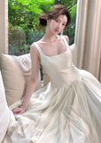Ndyad Suqare Neck A-Line Formal Dresses White Birthday Dresses HZ1024