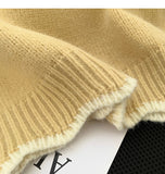 Ndyad style puppy embroidery round neck contrast color sweater HZ1024