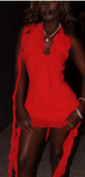 Ndyad Halter Bodycon Long Prom Dresses Chiffon Ruffle Evening Gowns HZ1024