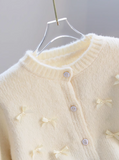 Ndyad French Chanel Style Bow Round Neck Knitted Cardigan HZ1024