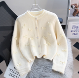 Ndyad French Chanel Style Bow Round Neck Knitted Cardigan HZ1024