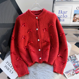 Ndyad French Chanel Style Bow Round Neck Knitted Cardigan HZ1024