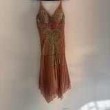 Ndyad Spaghetti Strap Sheath Short Prom Dresses Chiffon Applique Homecoming Dresses Dusty Pink Formal Dresses HZ1024