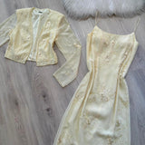 Ndyad Spaghetti Strap Sheath Long Prom Dresses Chiffon Applique Pale Yellow Formal Dresses HZ1024