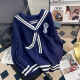 Ndyad style navy collar sweet sweater HZ1024