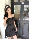 Ndyad Three-dimensional flower tube top A-line slim dress HZ1024