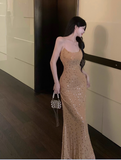 Ndyad diamond sequin sexy suspender-covering long skirt HZ1024