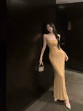 Ndyad diamond sequin sexy suspender-covering long skirt HZ1024