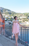 Ndyad Spaghetti Strap Sheath Short Prom Dresses Pink Birthday Dresses Pleated Homecoming Dresses HZ1024