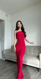 Ndyad Spaghetti Strap Bodycon Long Prom Dresses, Chiffon Burgundy Formal Dresses Backless New Year's Eve Dresses HZ1024