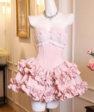 Ndyad Strapless Ball Gown White Birthday Dresses Sexy Christmas Dress HZ1024