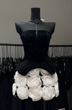 Ndyad Strapless Sheath Black Birthday Dresses Sexy Sequin Christmas Evening Dresses HZ1024