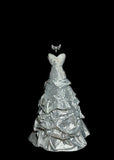 Ndyad Sweetheart Neck Sheath Long Prom Dresses Vintage Taffeta Silver Gray Evening Dress Sweet 16 Dress HZ1024