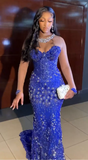 Ndyad Purple Formal Dresses Tulle Beaded Sweetheart Neck Sheath Long Prom Dresses HZ1024