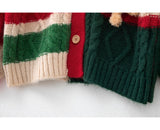 Ndyad Christmas Colorblock Love Bear Cardigan HZ1024