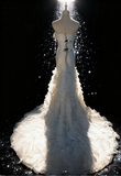 Ndyad Sweetheart Neck Mermaid Long Wedding Dresses Chiffon Sleeveless Bridal Gowns White Bridal Dresses HZ1024