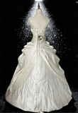 Ndyad Sweetheart Neck Ball Gown Long Wedding Dresses Taffeta Sleeveless Bridal Gowns White Bridal Dresses HZ1024