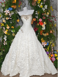 Ndyad Strapless A-Line Long Wedding Dresses Taffeta Beaded Sleeveless Bridal Gowns Ivory Bridal Dresses HZ1024