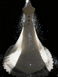 Ndyad Halter Neck Sheath Long Wedding Dresses Sleeveless Bridal Gowns Tulle Lace Bridal Dresses HZ1024