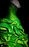 Ndyad Strapless Bodycon Hi-lo Prom Dresses Taffeta Green Formal Dresses Green Halloween Dresses HZ1024